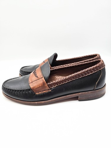 Allen Edmonds Rye, NY Penny Loafers Braided Trim Leather Men's Size 9 - Picture 2 of 9
