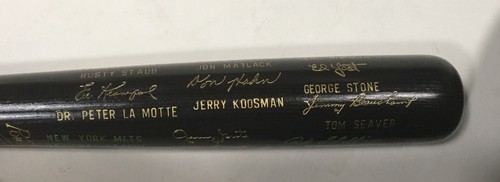 1973 NY Mets NL Champs team engraved auto Louisville bat Willie Mays Tom Seaver - 第 11/12 張圖片