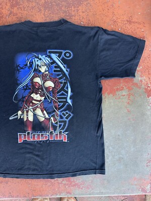 RARE VTG PLASTIK ANIME 90S SHIRT MEN'S Medium DOUBLE SIDED