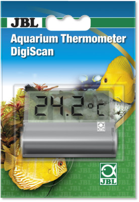 JBL Aquarium Thermometer DigiScan - Digitales Aquarienscheiben Klebethermometer