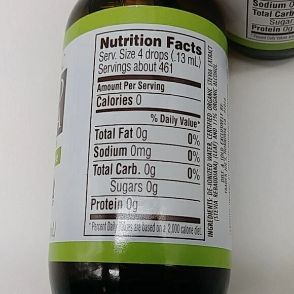 4 x Trader Joe's Organic Liquid Stevia 2fl oz Calorie Free Vegan Best By 2027 - Image 2 of 4