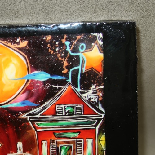 Abstract City Pop Art Lacquer Painting New Orleans Riverfront Jax Beer Signed - Picture 7 of 18