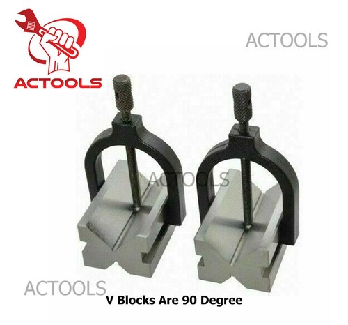 NEW Vee Blocks Precision Engineers All Steel Clamp Set -V Block Matched Pair - Picture 5 of 11