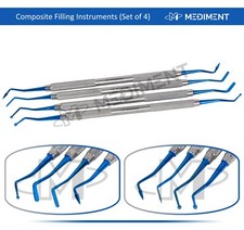 4 Pcs Dental Composite Filling Instrument Blue Titanium Coated Restorative Kit