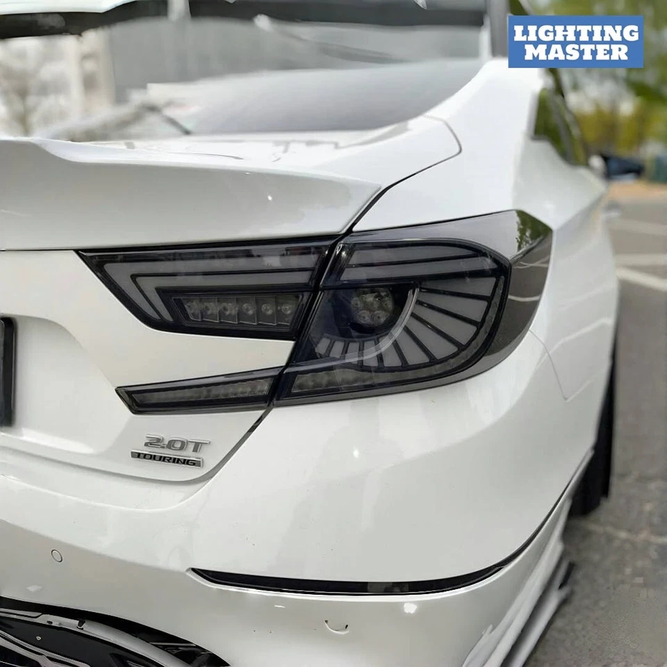 Smoked LED Tail Lights Fits 2018-2022 Honda Accord Sedan Rear Lights Sequential - Image 4 of 4