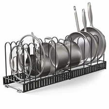 Vdomus Expandable Pot Rack Organizer with 4 DIY Storage Positions Adjustable