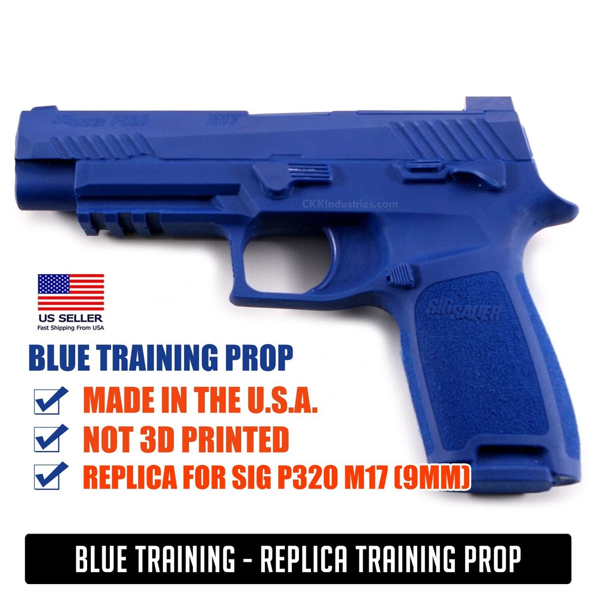 Blue Training Prop for SIG P320 M17 (9mm) - Solid Resin - Not a