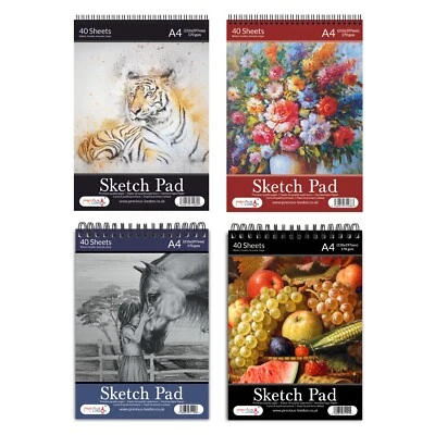 PRECIOUS LONDON Sketch Pad A4 Artist Drawing Book Spiral Bound For Home School Art Craft