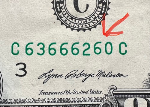 ⛽️GAS PUMP DIGIT NOTE - 5 Of A Kind 1 Fancy Serial Number Over Ink One Dollar - 第 4/5 張圖片
