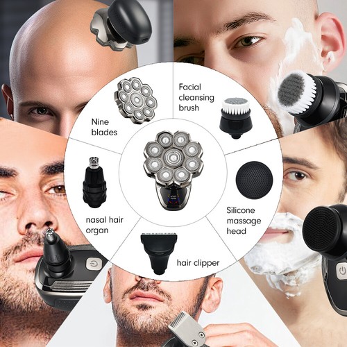Electric Head Shaver for Bald Men 7D/9D Razor Wet/Dry Beard Hair Trimmer Travel - Picture 3 of 26