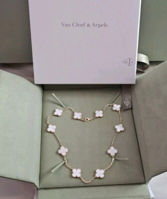 VAN CLEEF & ARPELS Alhambra 10 Motif Vintage Mother of Pearl 18K Yellow Gold NEW