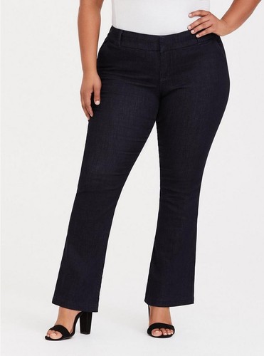 Torrid Denim Women's Plus Size 24R Slim Boot Trouser Jeans Stretch Premium Navy