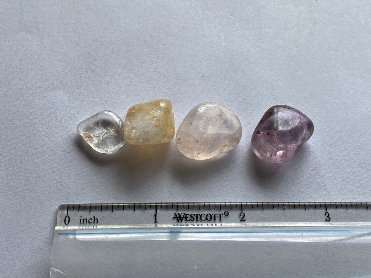 Small Crystal Lot of 4 - Citrine, Amethyst, Clear Quartz