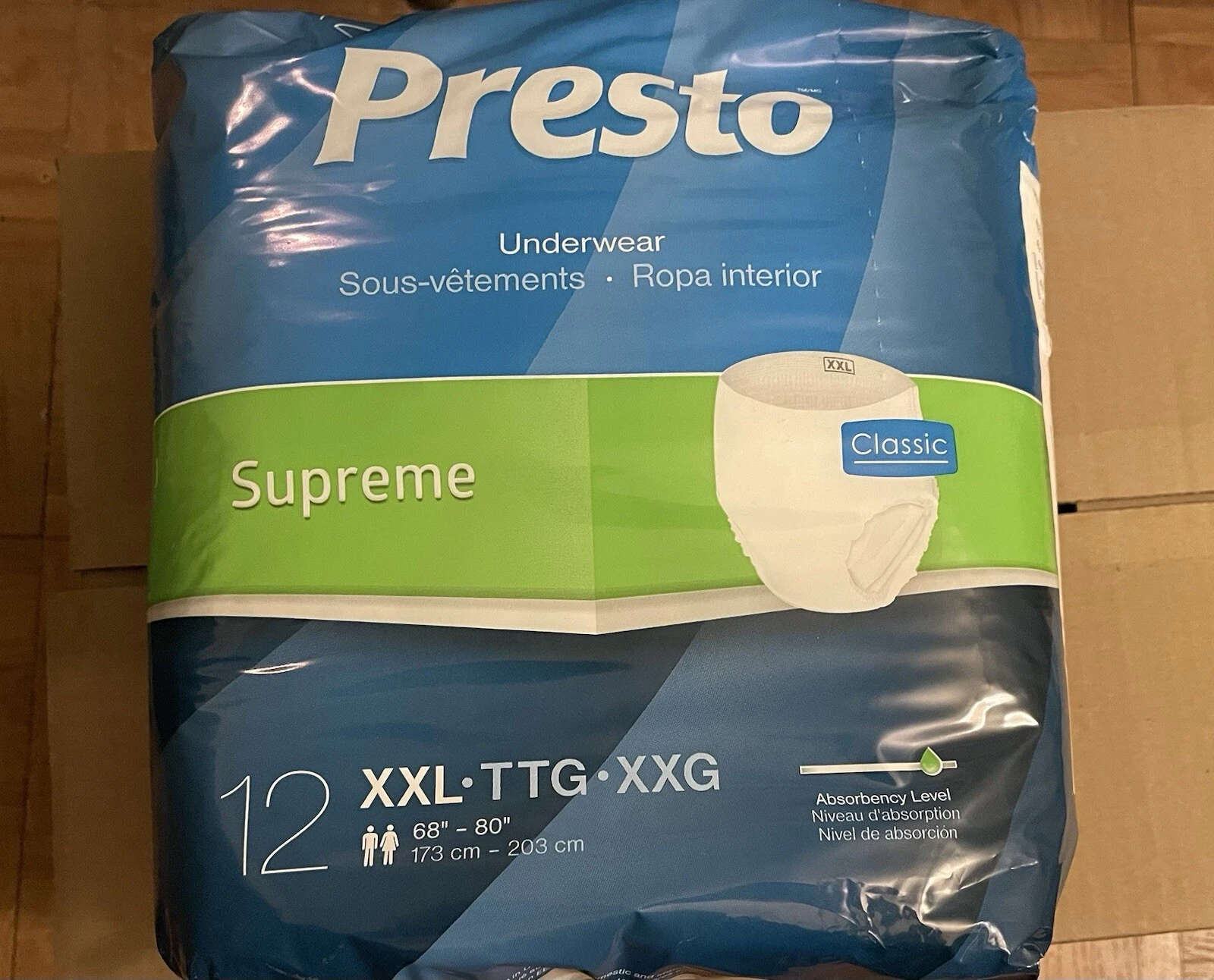 Presto Supreme Sous vêtements de protection avec FlexRight, XXL, Blanc, Lot de 48