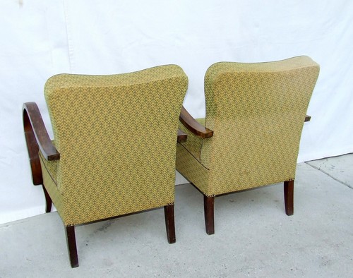 Paar Art Deco Sessel, Club Cocktailsessel. Antike Vintage Halabala 1920. - Bild 5 von 15