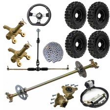29" ATV Go Kart Rear Axle Kit Front Steering Assembly 6" Wheels Golf Cart Quad
