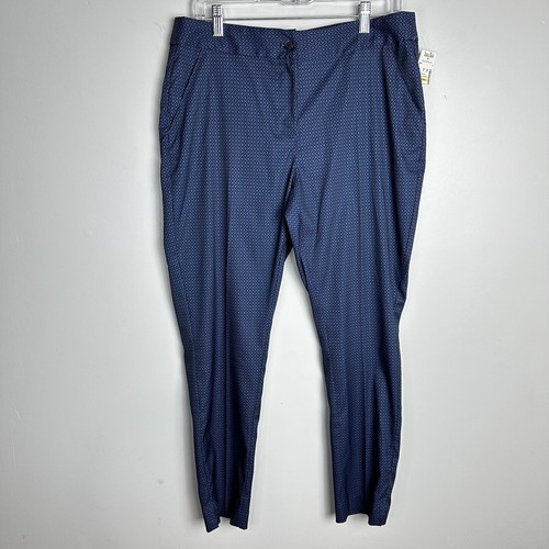 Greg Norman Essentials Womens 8 Golf Pants Nylon Stretch Navy Tapered Geo New