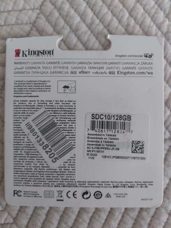 Kingston Technology 128 GB microSDHC Class 10 UHS-1 Memory Card 80MB/s - Image 2 of 2