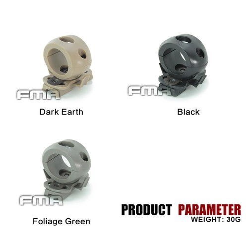 FMA Single Clamp For 1" Flashlight FAST Helmet Rails Accessories Airsoft Hunting - Picture 4 of 14