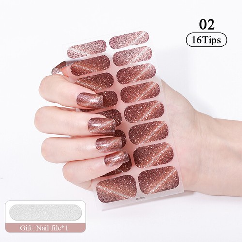 16Tips Simple Solid Color Full Cover Nail Stickers DIY Baking-Free Nail Stickers - Zdjęcie 6 z 18