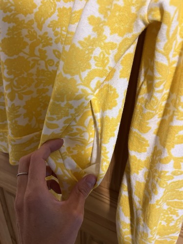Who What Wear Women’s Sweatshirt Large Yellow Floral Long Sleeve Pockets EUC - Imagen 4 de 5