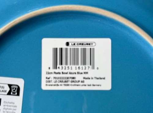 Le Creuset Stoneware Setof 4 Vancouver Pasta Bowls 8.5 in 32oz Azure Blue NEW - Picture 8 of 8