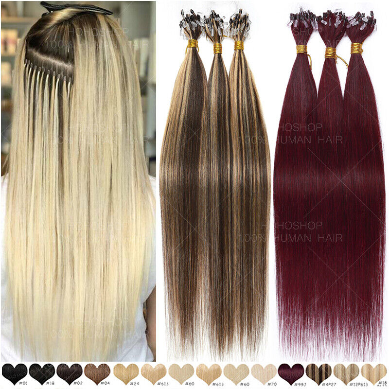 200 Strands Micro Nano Ring Loop Bead Tip 100% Remy Human Hair Extensions Blonde | eBay 200 Strands Micro Nano Ring Loop Bead Tip 100% Remy Human Hair Extensions Blonde | eBay