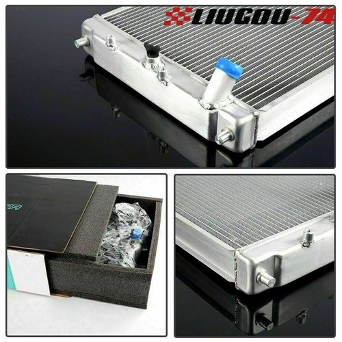 2 Row Aluminum Radiator Fit For 1992-2000 HONDA CIVIC B16/18 TypeR In/Out 32mm - Picture 6 of 7