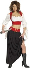 Renaissance Pirate Queen Wench Caribbean Fancy Dress Up Halloween Adult Costume