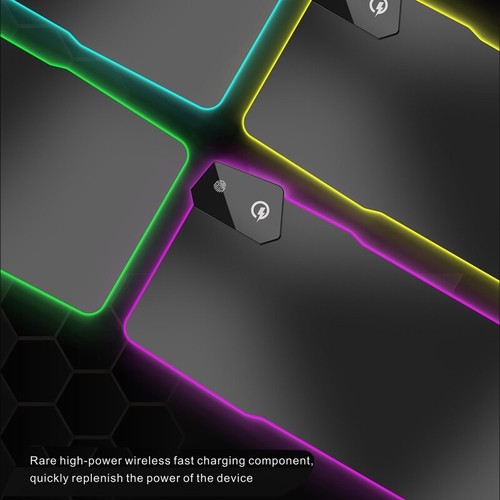 15W Wireless Charging Mobile Phone Charger RGB Luminous Mousepad RGB Mouse Pad - Afbeelding 2 van 8