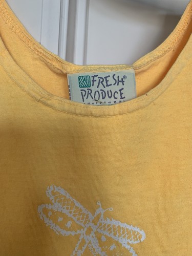 Fresh Produce Women’s Maxi Length Yellow Short Sleeve Dress Graphic Design Sz M - Picture 4 of 13