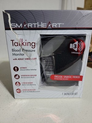 SmartHeart TALKING English/Spanish Blood Pressure Monitor Wide Range Arm Cuff