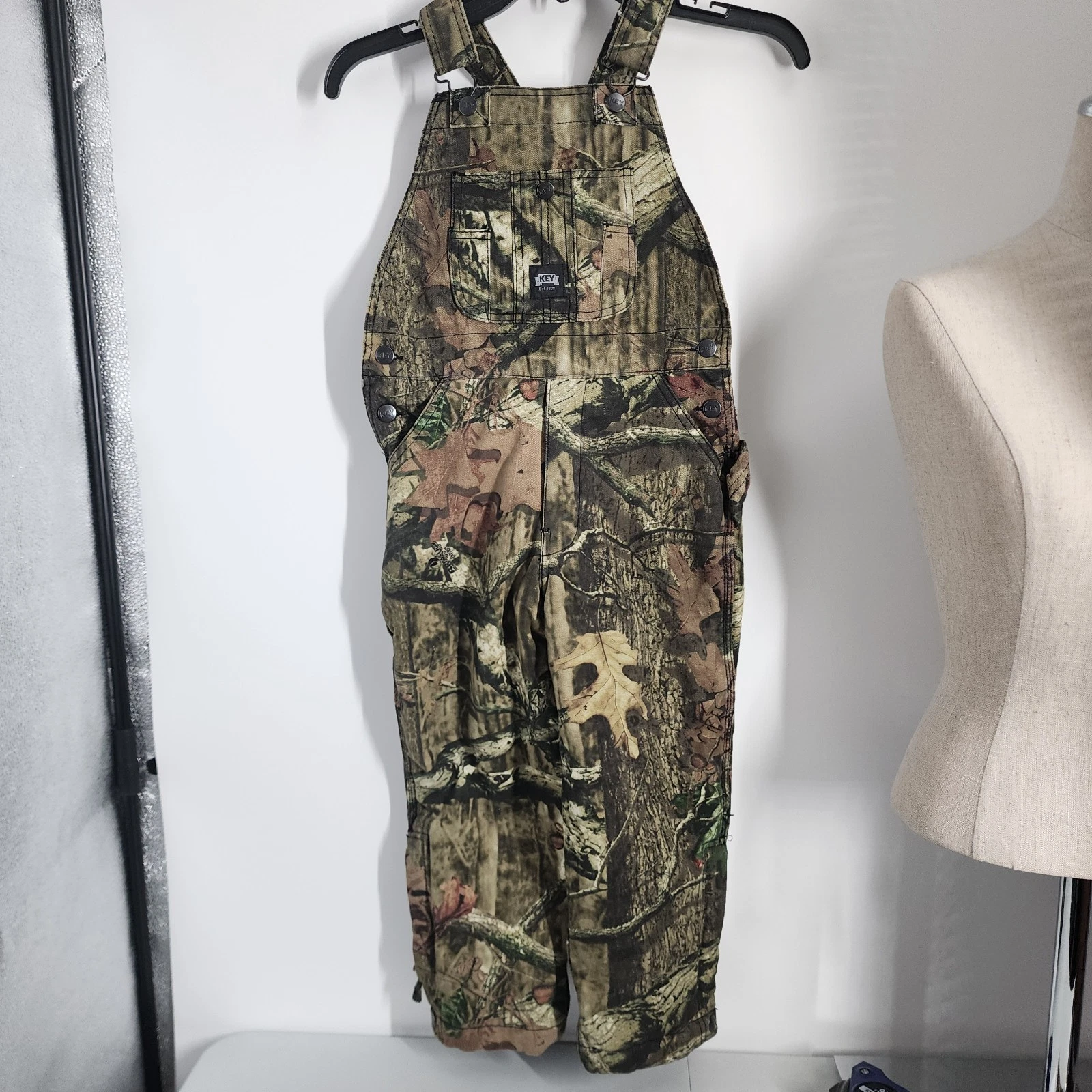 Key Industries Youth Size Small Insulated Camo Bib Overalls Kids Hunting Outdoor