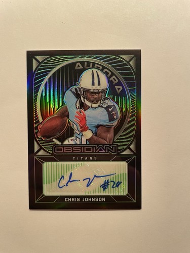 CHRIS JOHNSON -- 2021 OBSIDIAN AURORA ELECTRIC ETCH GREEN AUTO /50