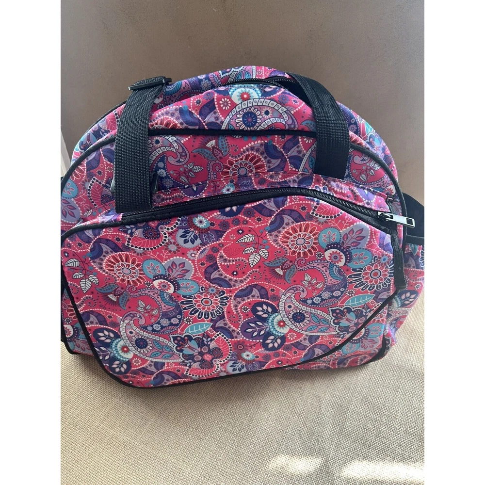 Pickleball Bag-Boulder Bee Brand- Women's Pink Purple Paisley Nylon Tote Bag