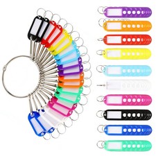 80Pcs Colored Plastic Key Tags with Labels Key Identifier Tags with 3-Inch ...