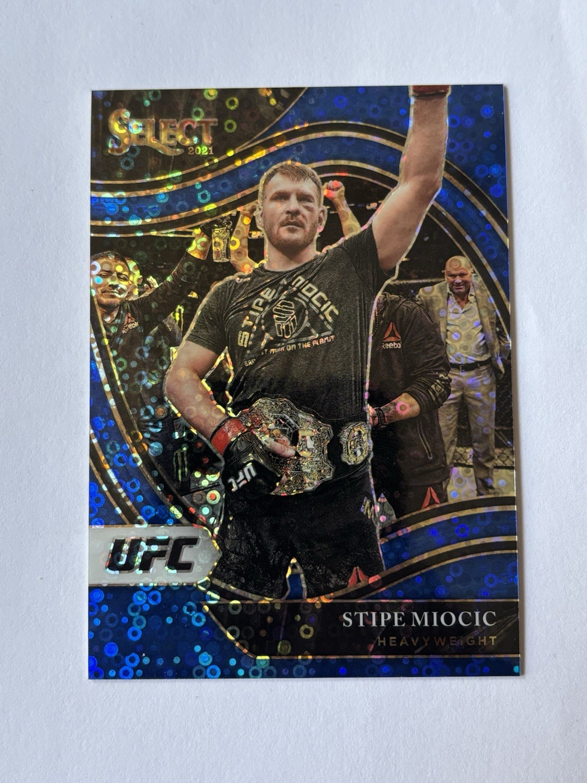 2021 Panini Select UFC Stipe Miocic Blue Disco Prizm Octagonside SP #237 /99