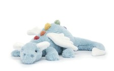 Jellycat Large Sky Dragon Blue Rainbow Soft Plush Toy New With Tags Authentic