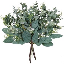 Mixed Eucalyptus Leaves Stems Bulk Artificial Eucalyptus Leaves Sprays Faux O...