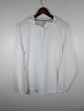 ExOfficio Shirt Womens XL White Hooded Pullover Fishing Sun Protection UPF