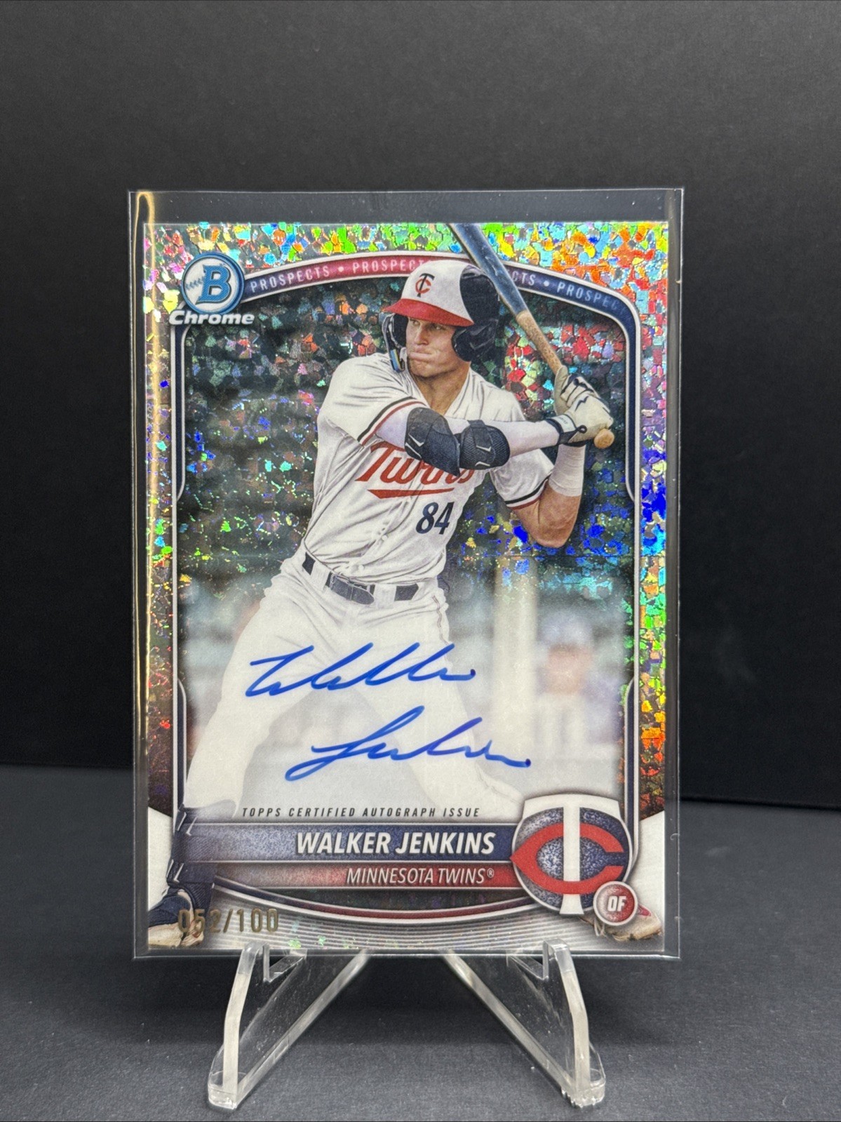 Walker Jenkins - 2025 Bowman Chrome Prospect Auto #CPA-WJ RC Mini Diamond /100