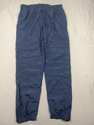 Vintage Reebok Track Pants Mens M Blue Nylon Joggers Elastic Waist Retro