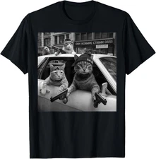 Cat Gang Meme Graphic Funny Gangster Cats Street Design T-Shirt Gift for Dad, Mo