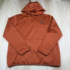 Huk Mens Orange Fleece Long Sleeve Performance Pullover Outdoor Hoodie Size M