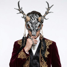 Krampus Goat Devil Horn Masquerade Party Halloween Mask -Silver