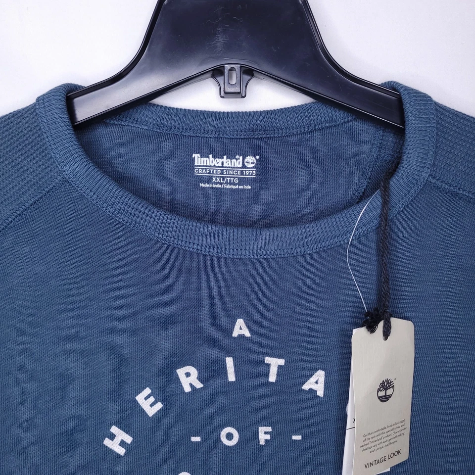 Sudadera Timberland Para Hombre XXL Azul Cuello Redondo Aspecto Vintage Nueva Con Etiquetas Foto 2 de 4