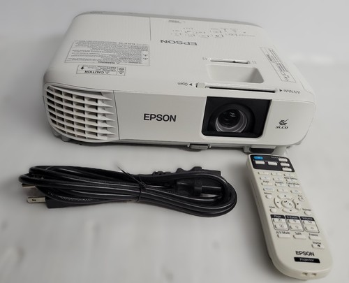 Epson PowerLite 109W WXGA 3LCD Projector 1280x800 w/ Remote 120 Lamp Hour H861A - 第 1/9 張圖片