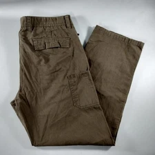 WP Weatherproof Straight Leg Flat Front Brown Cargo Pants Men Size Actual 36x30