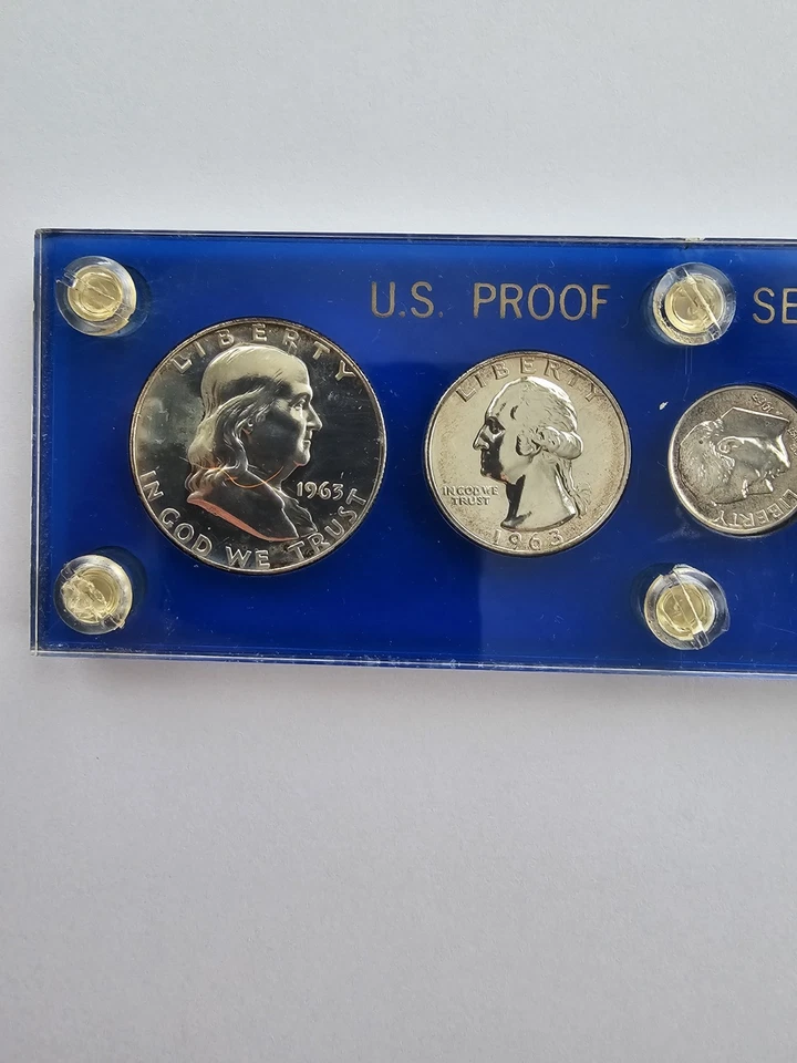 SILVER 1964 5 COIN P MINT SET UNGRADED CIRCULATED 3 SILVER 2 CLAD COINS - Image 2 of 4