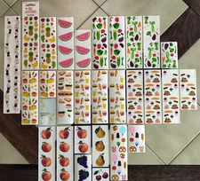 Vintage Lot of MRS. GROSSMAN'S Food Stickers:  Fruits, Veggies, Candy, Desserts